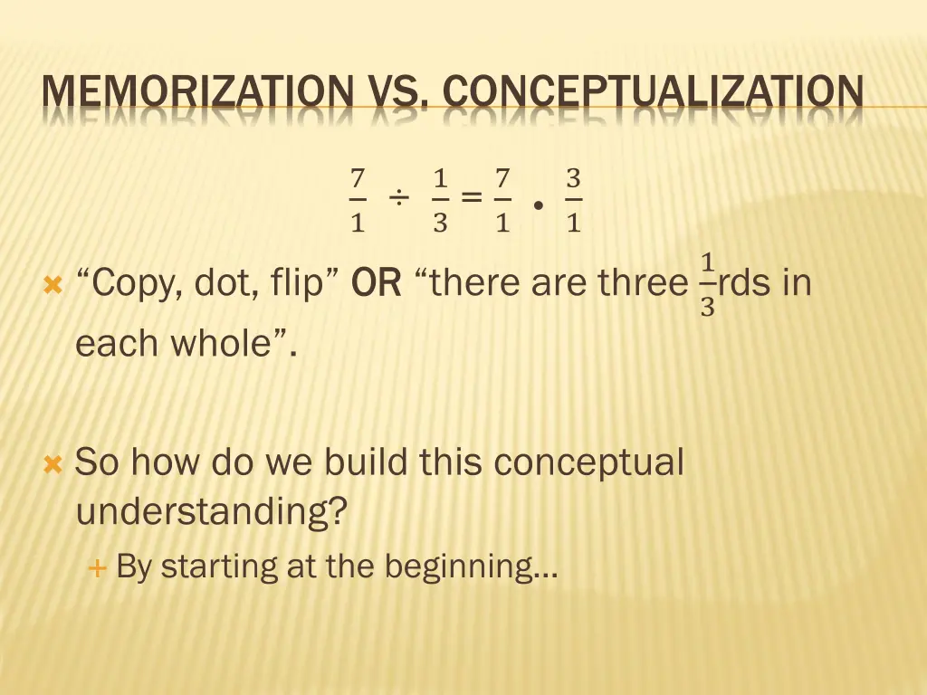 memorization vs conceptualization
