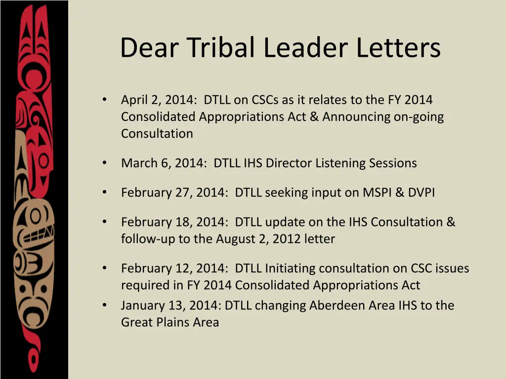 dear tribal leader letters