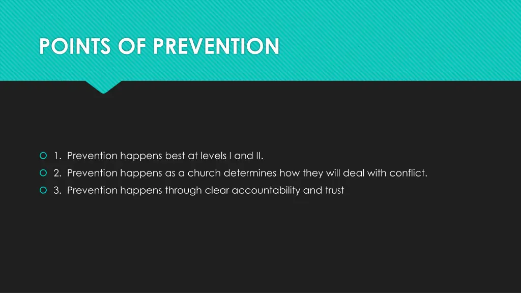 points of prevention