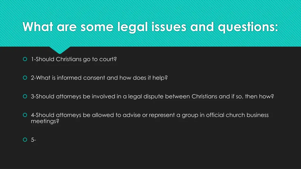 what are some legal issues and questions