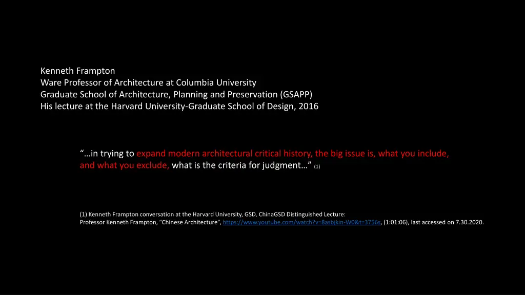 kenneth frampton ware professor of architecture