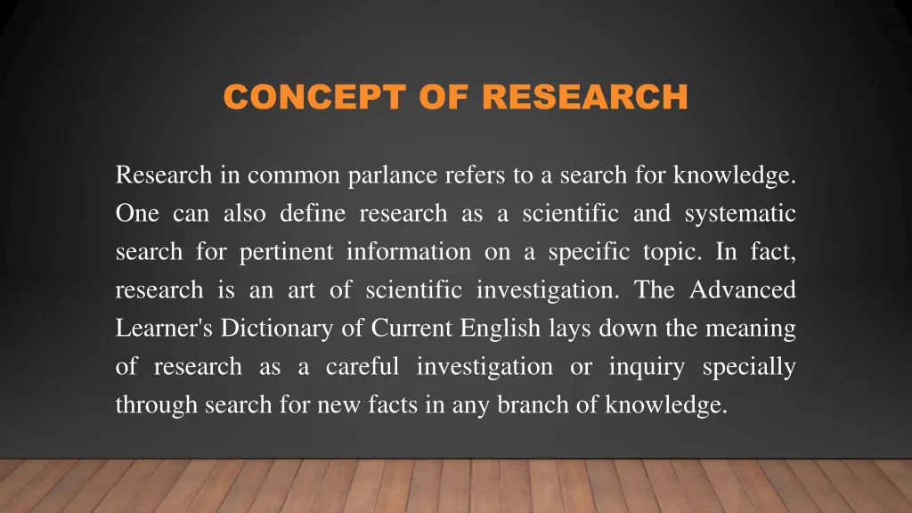 concept of research