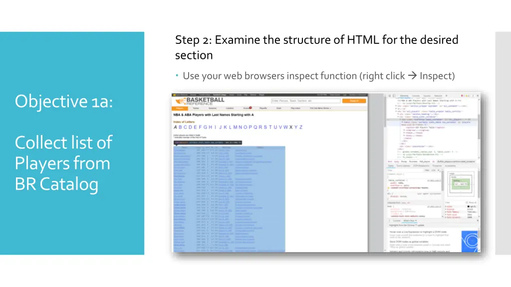 step 2 examine the structure of html