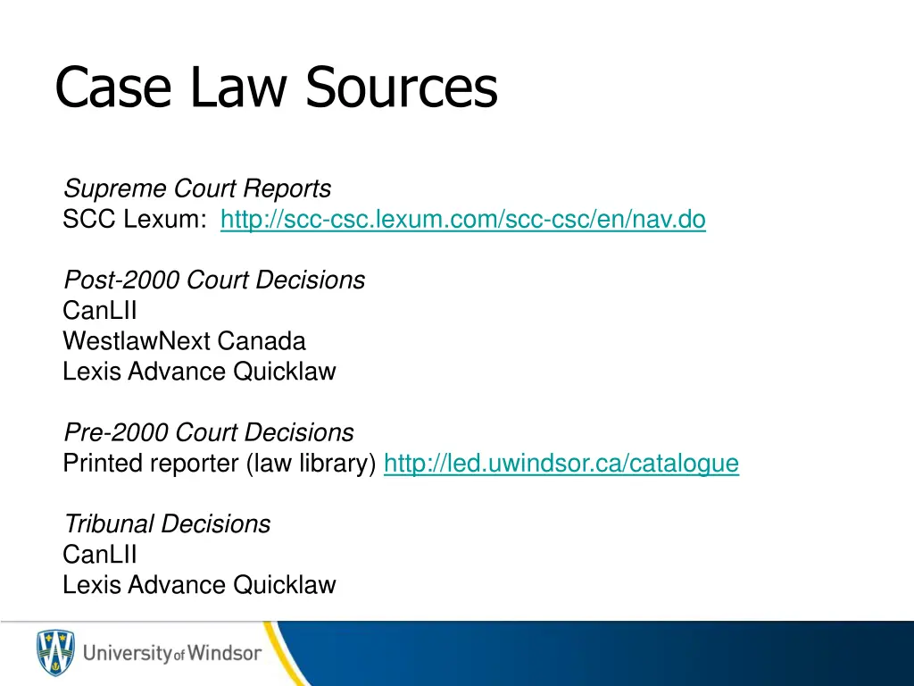 case law sources