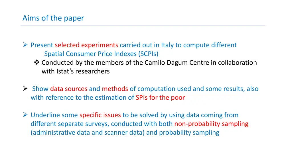 aims of the paper