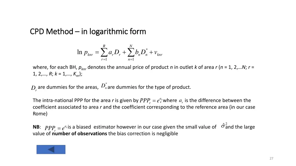 cpd method cpd method in logarithmic form
