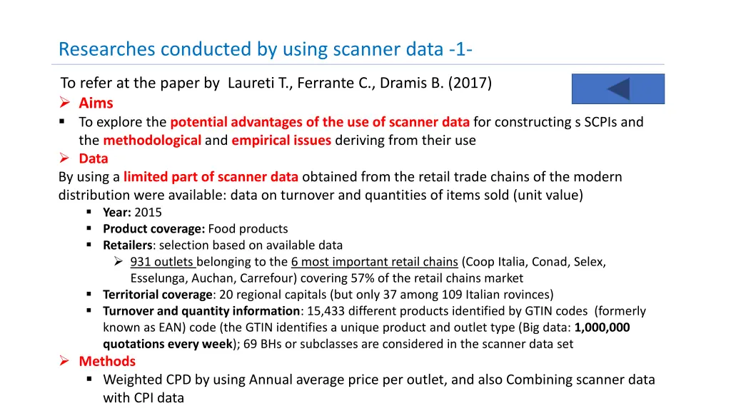 researches conducted by using scanner data 1