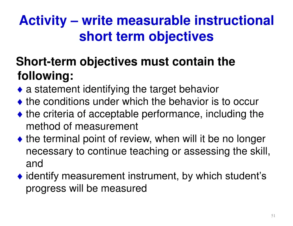 activity write measurable instructional short