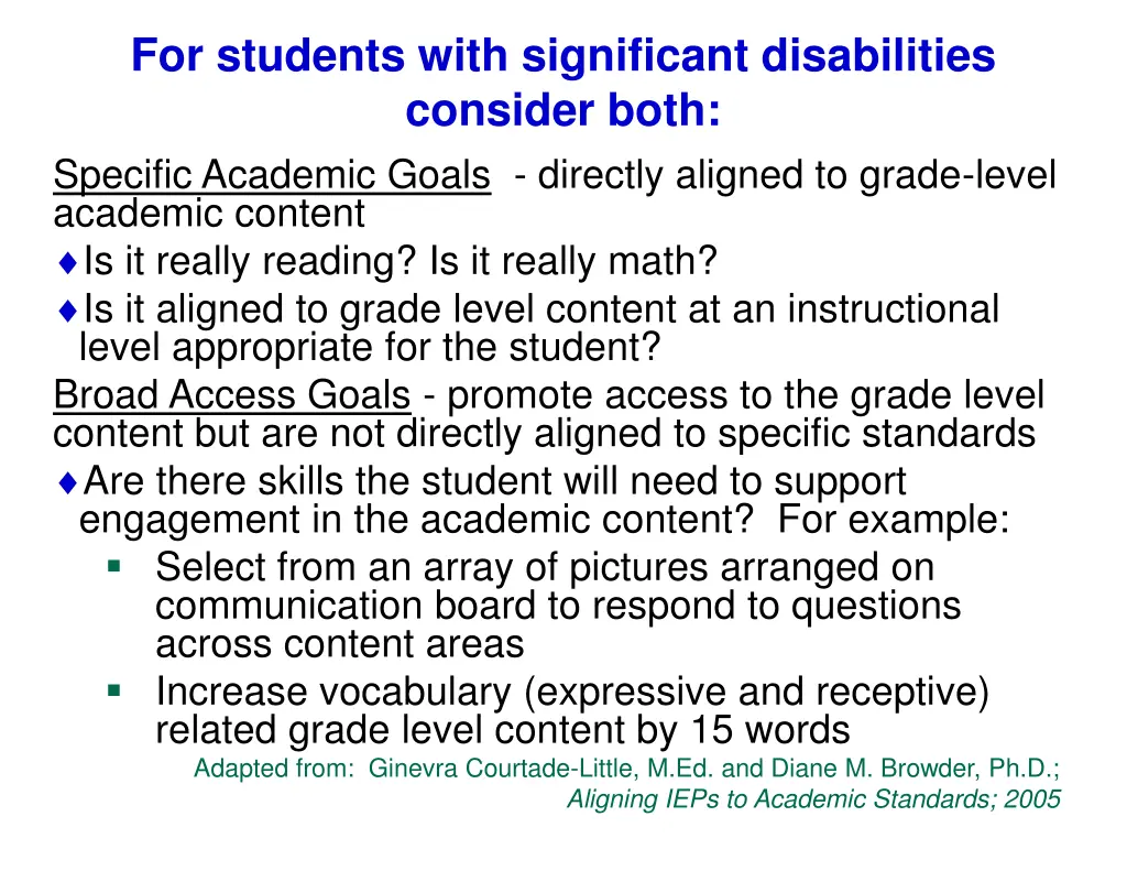 for students with significant disabilities