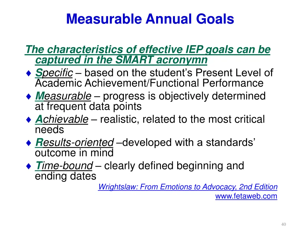 measurable annual goals 1