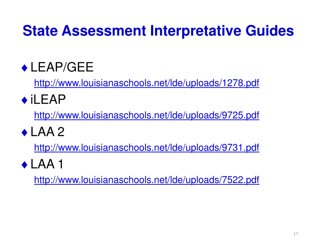 state assessment interpretative guides