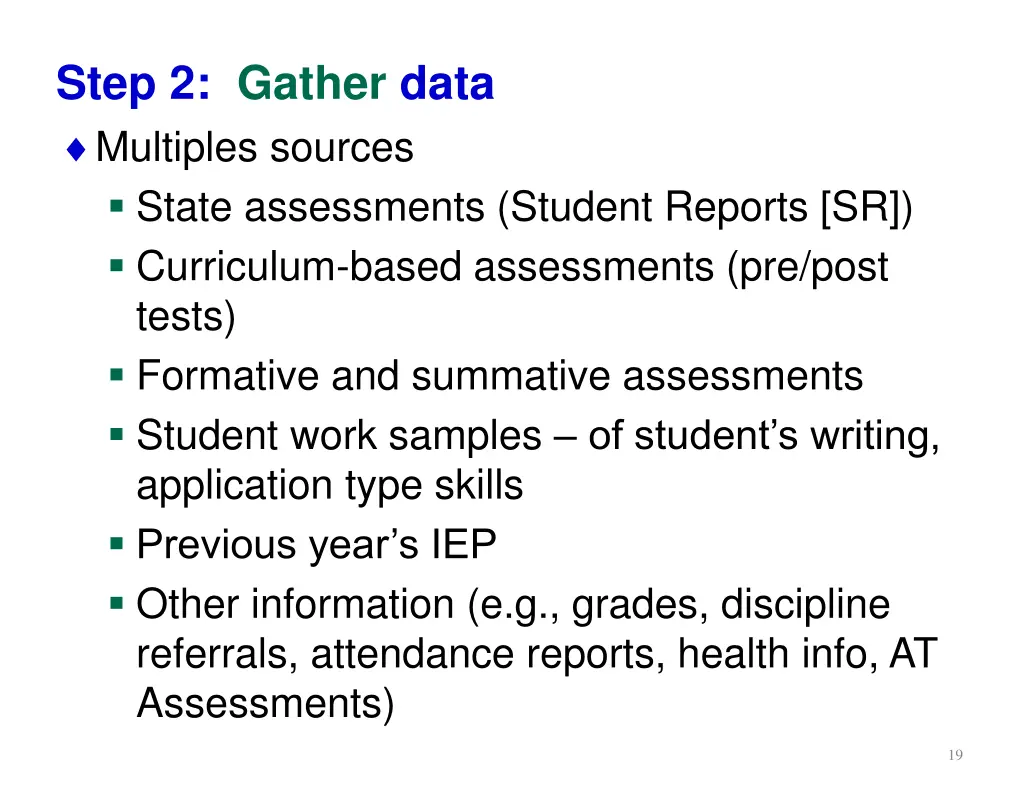 step 2 gather data multiples sources state