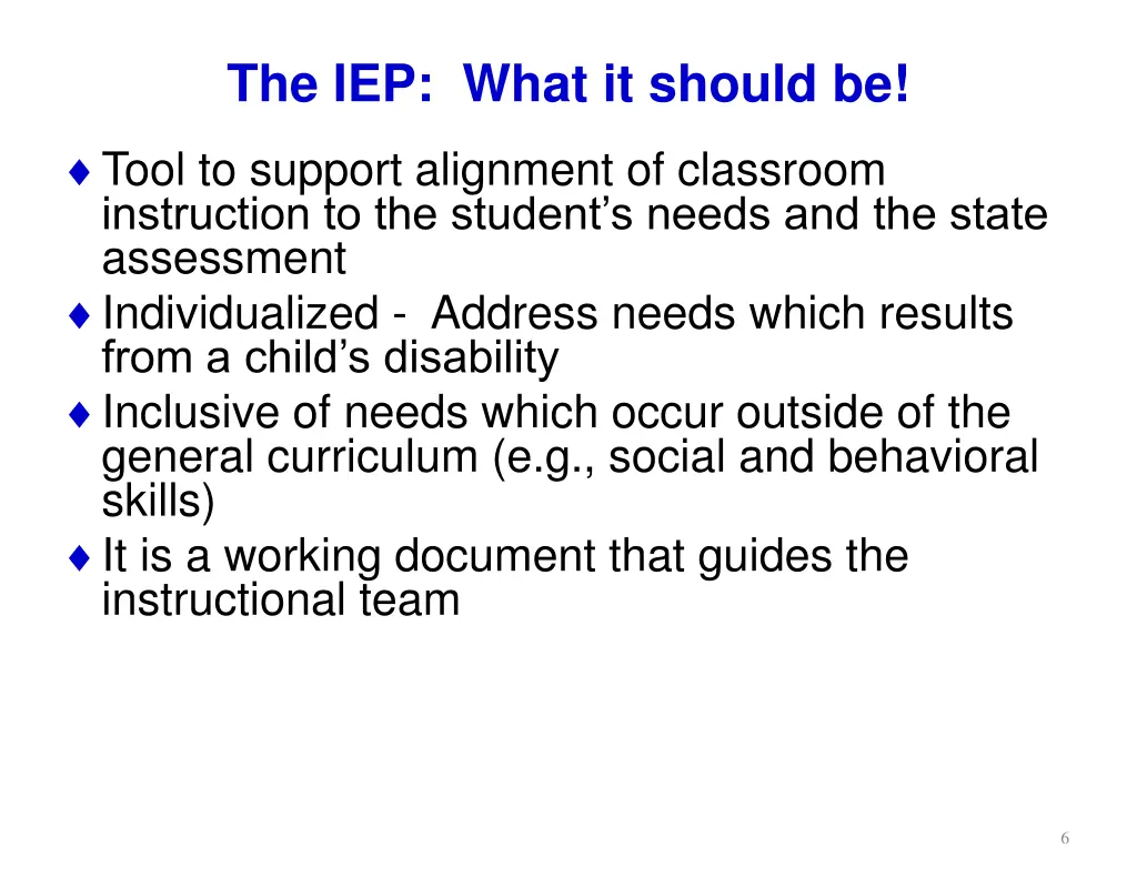 the iep what it should be