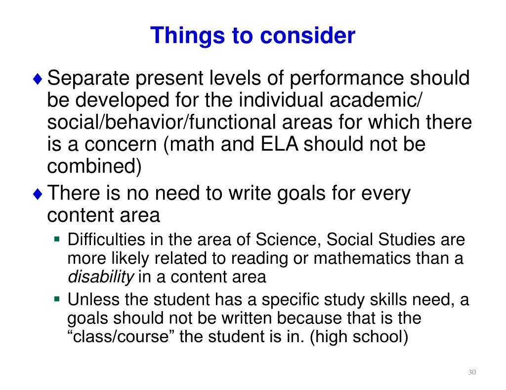 things to consider