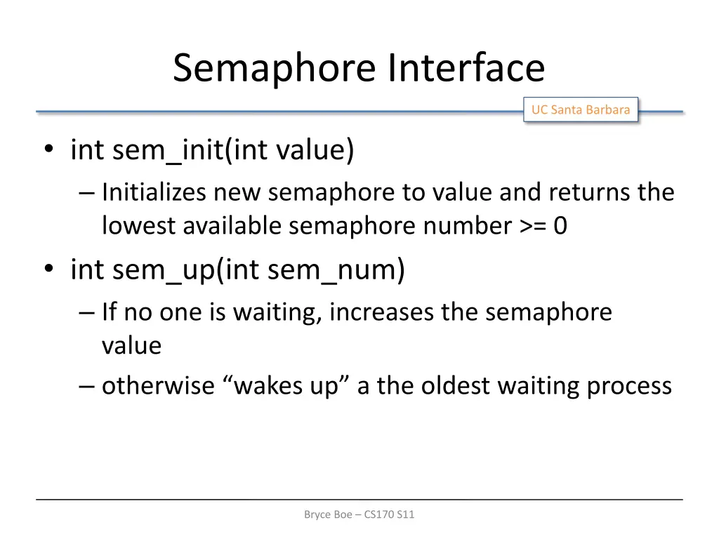 semaphore interface