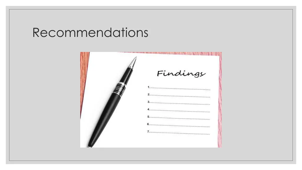 recommendations