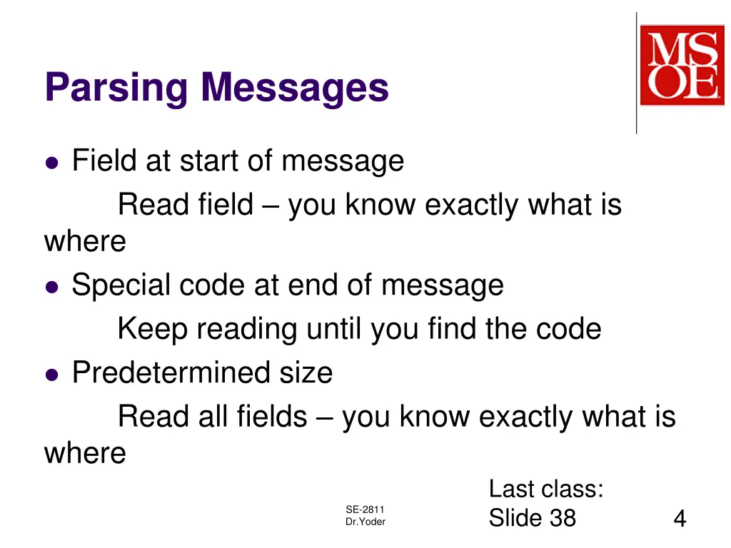 parsing messages