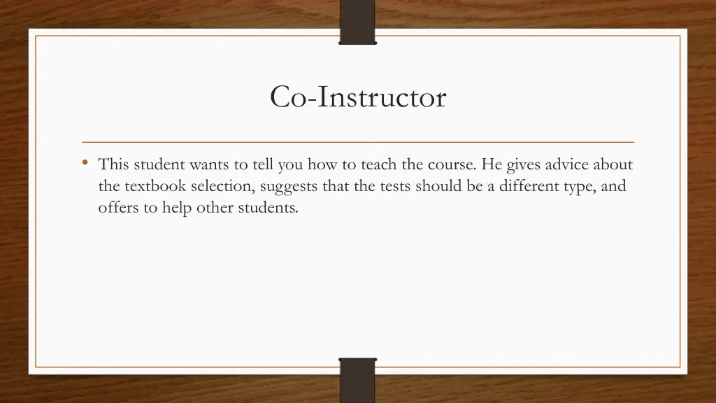 co instructor