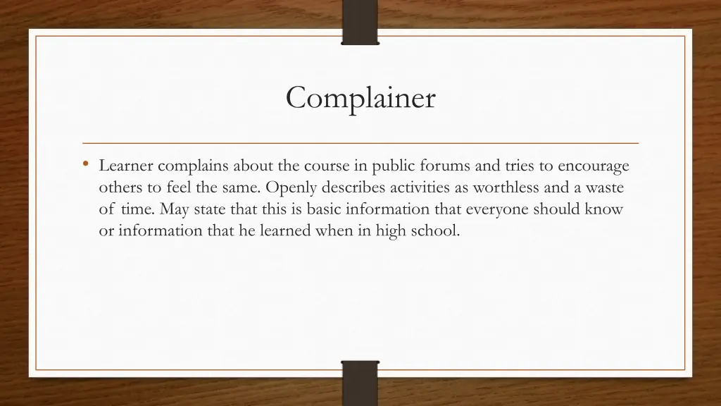 complainer