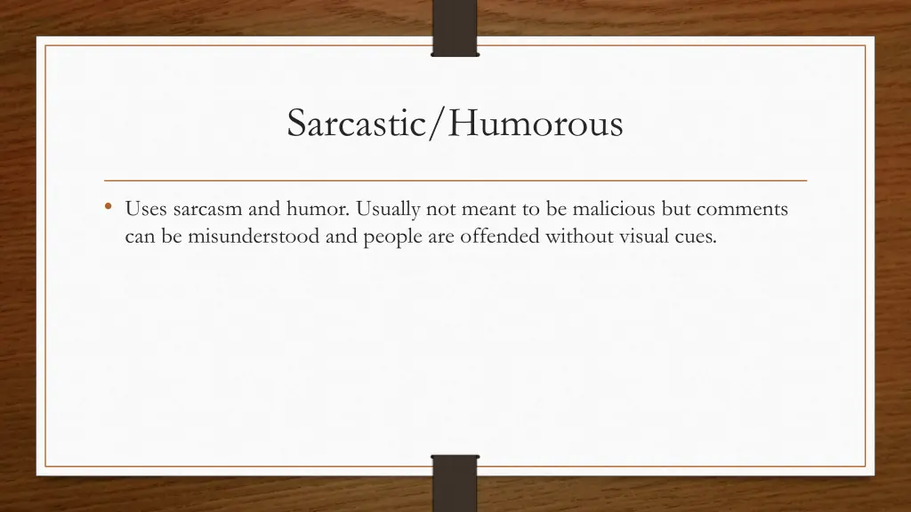sarcastic humorous