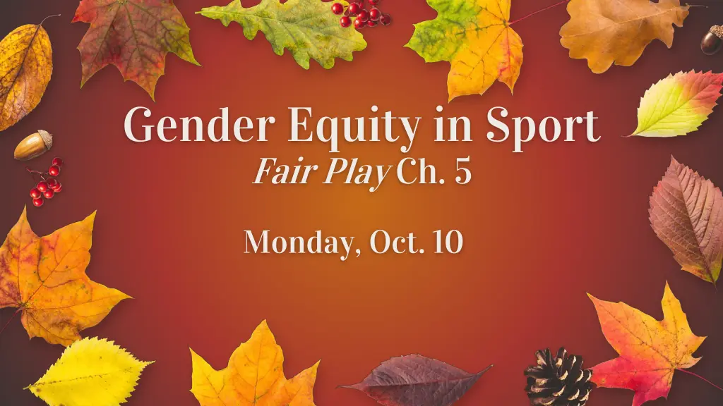 gender equity in sport fair play ch 5