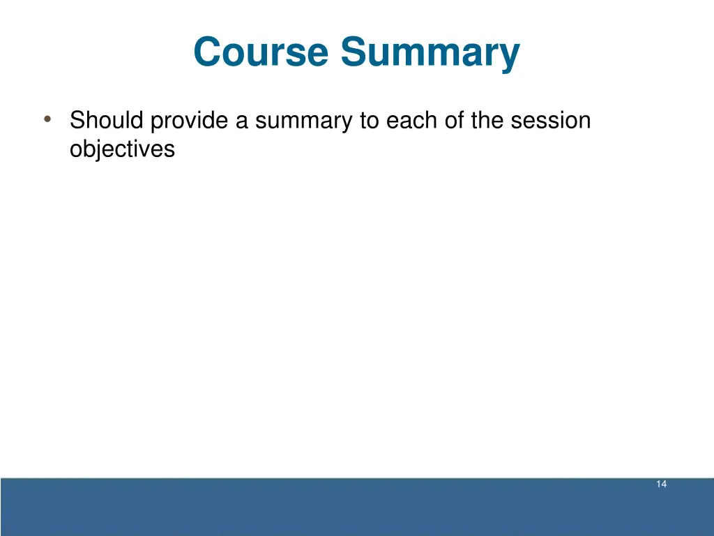 course summary