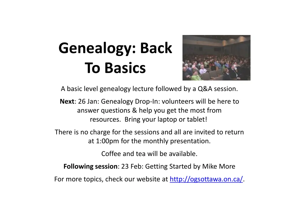 genealogy back to basics
