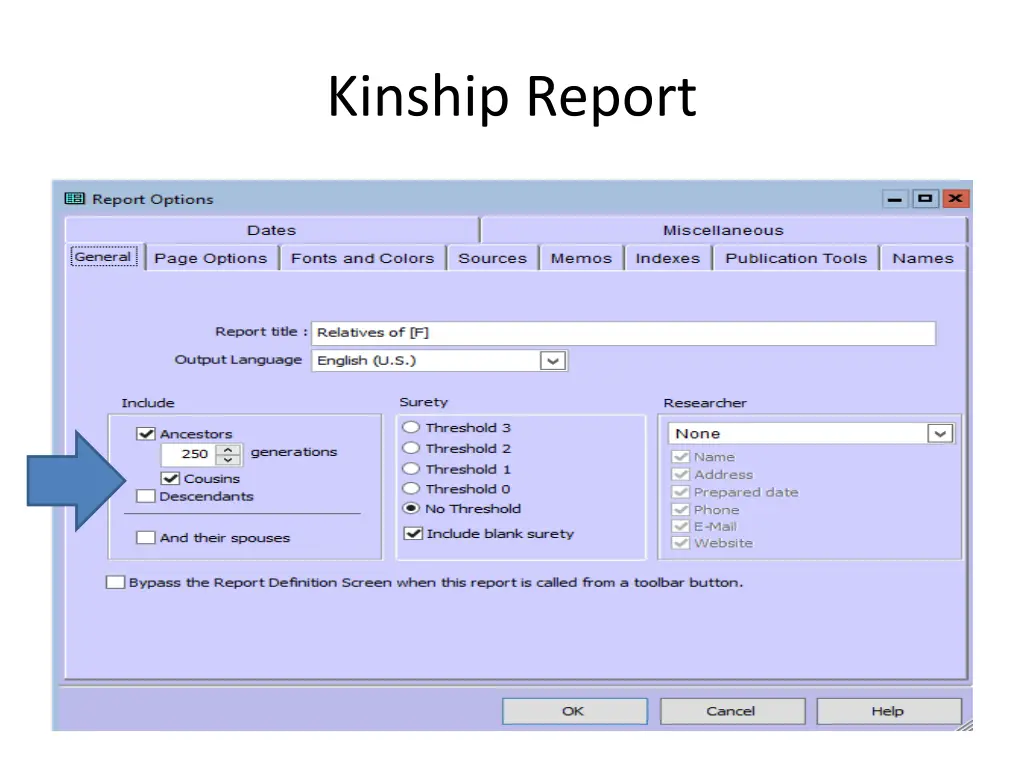 kinship report
