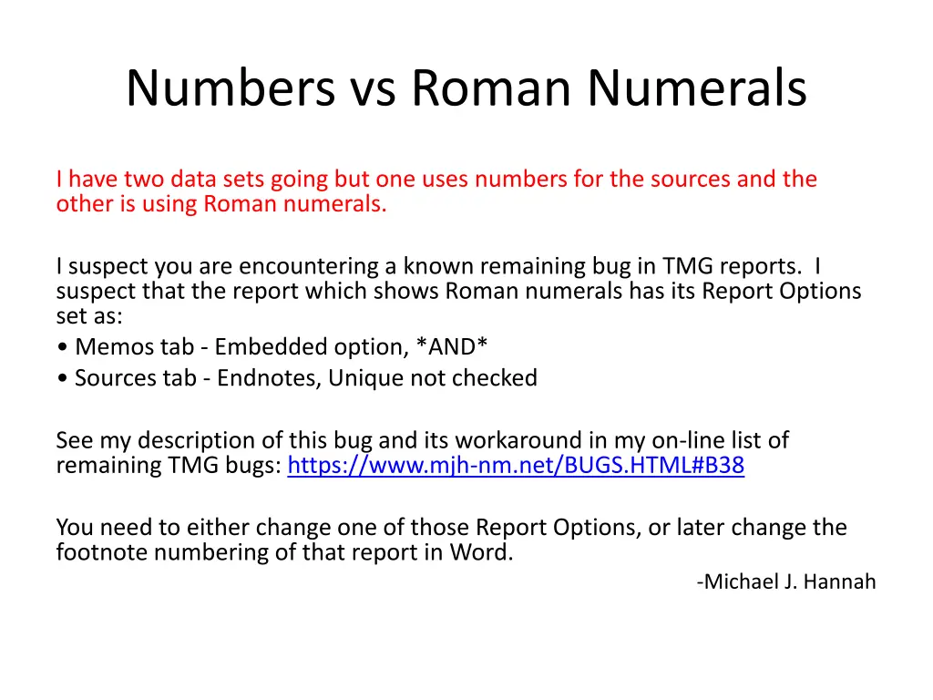 numbers vs roman numerals