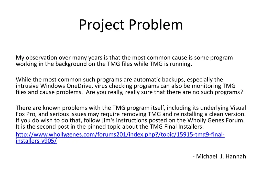 project problem