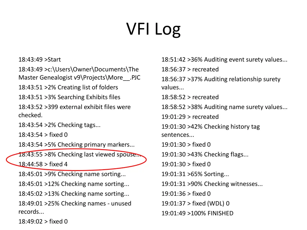 vfi log 1