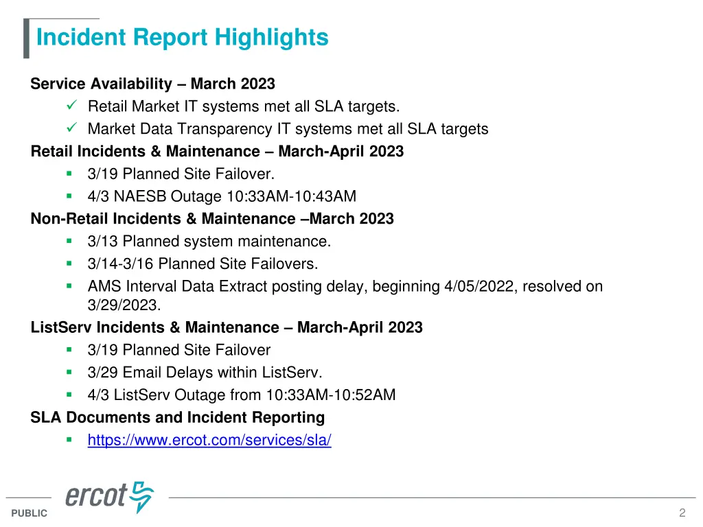 incident report highlights
