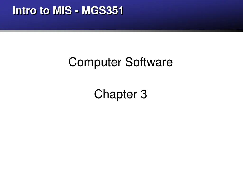 intro to mis mgs351