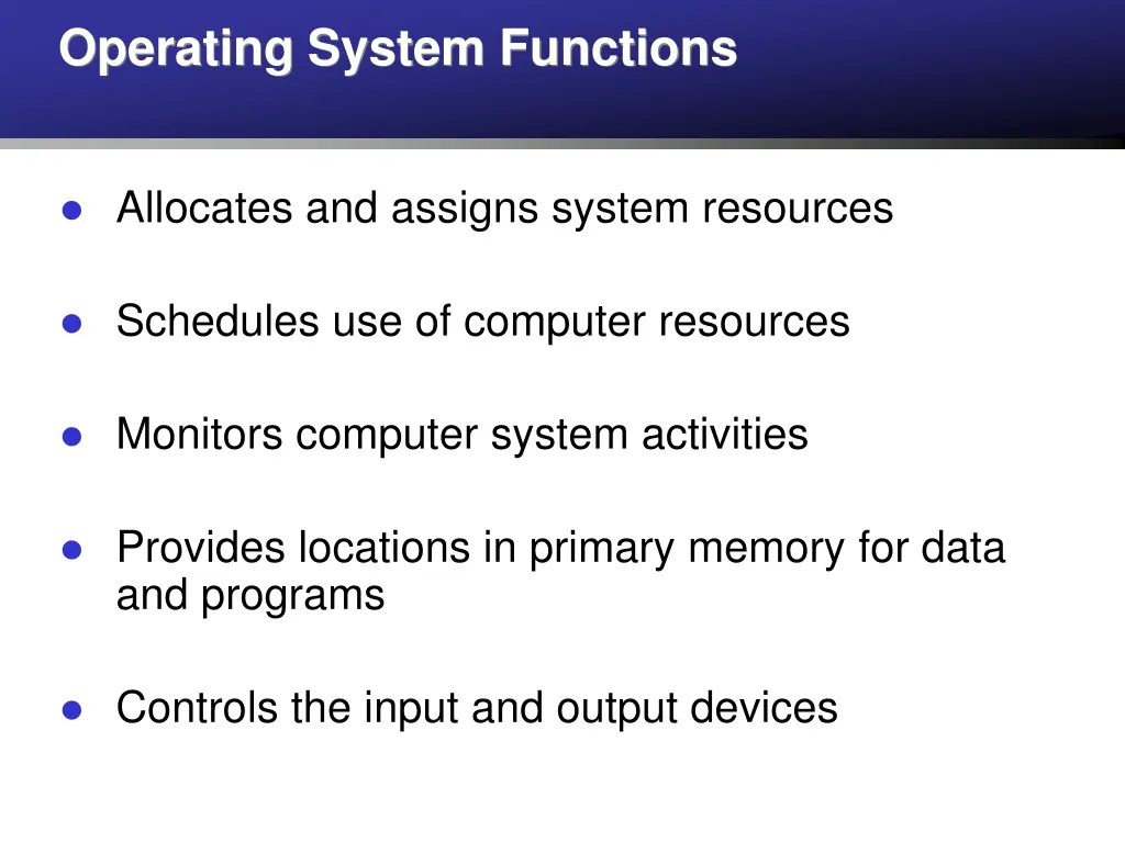 operating system functions