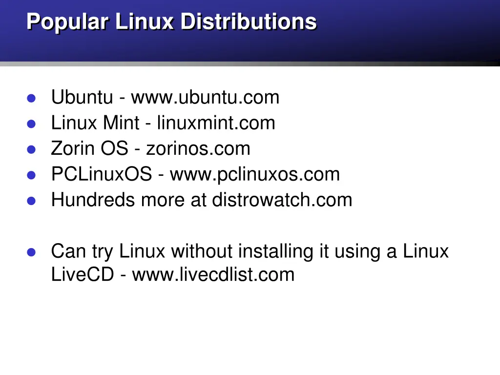 popular linux distributions