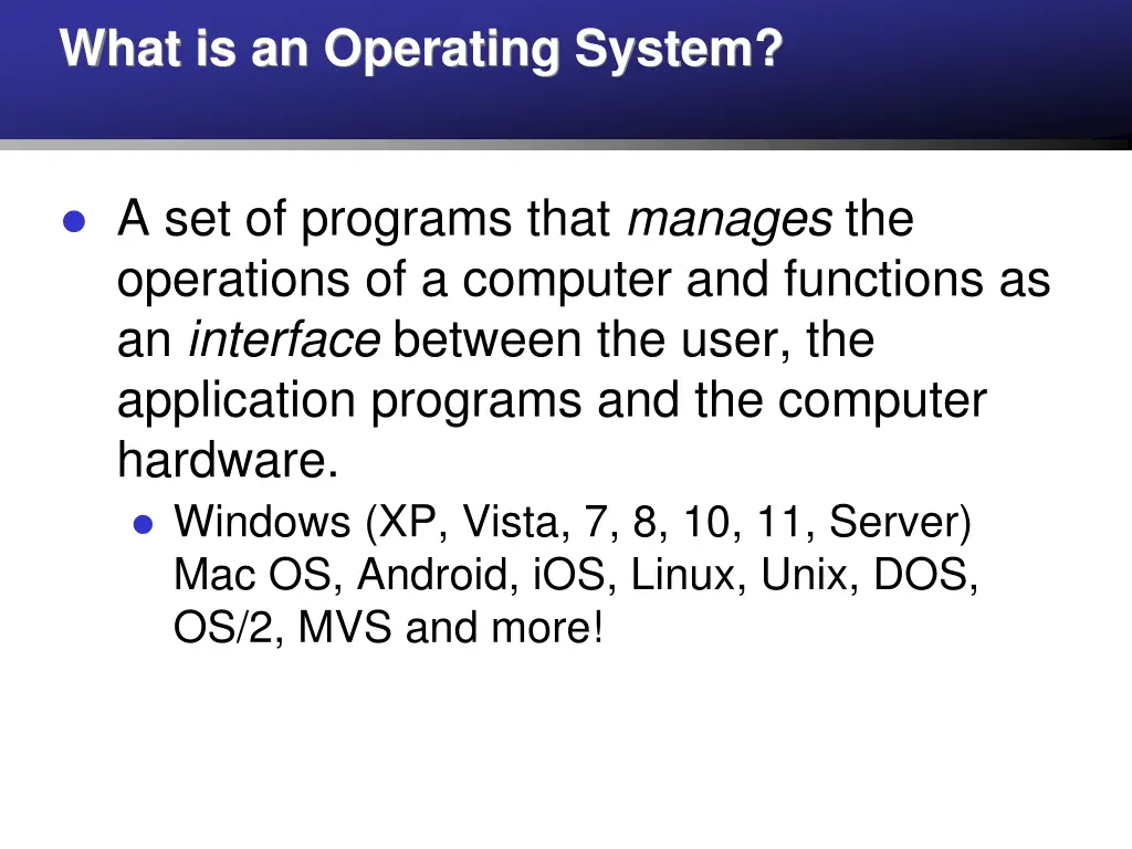 what is an operating system