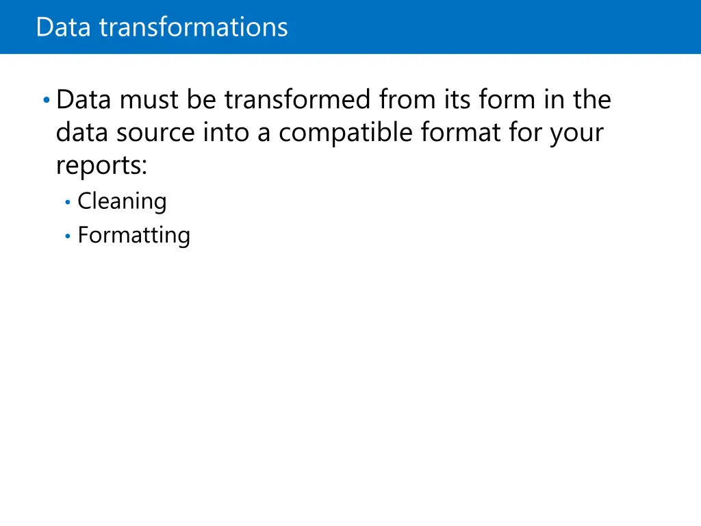 data transformations