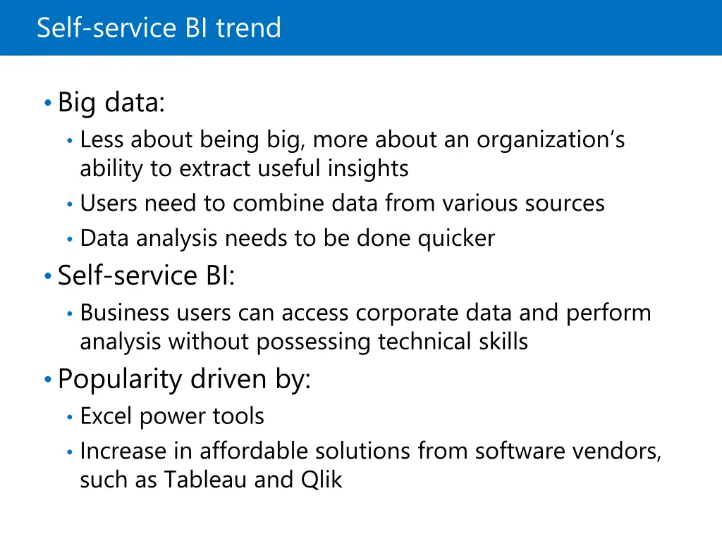 self service bi trend