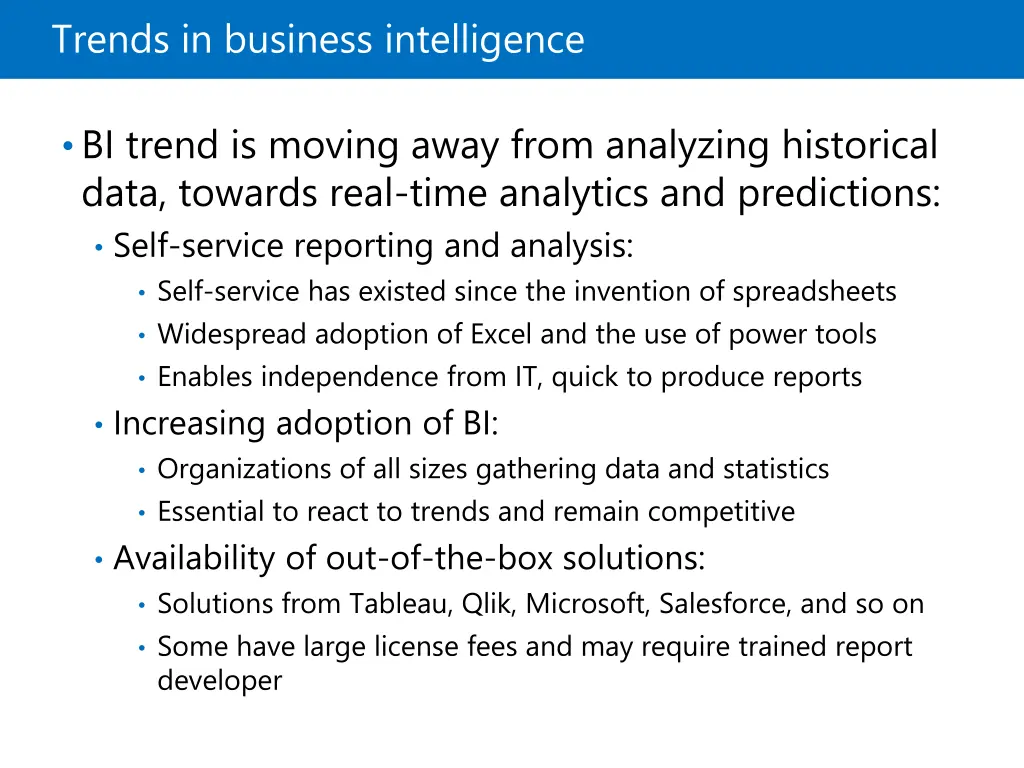 trends in business intelligence