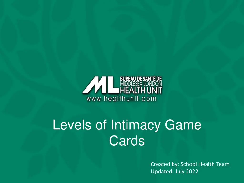 levels of intimacy game cards