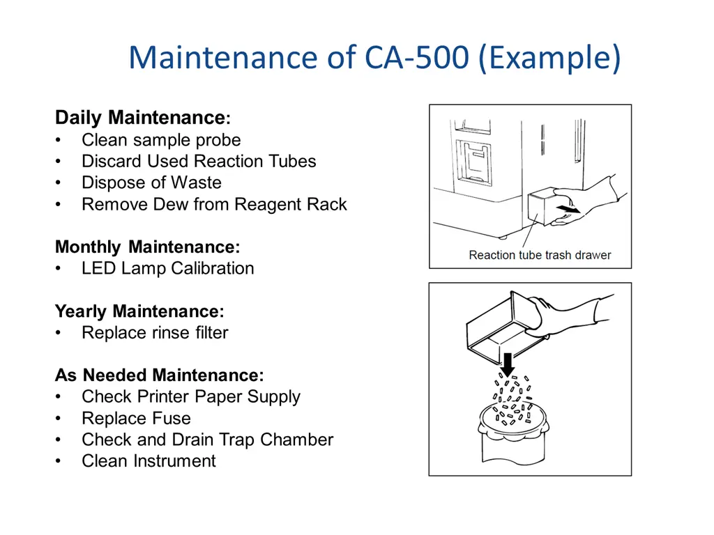 maintenance of ca 500 example
