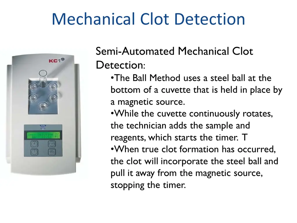 mechanical clot detection