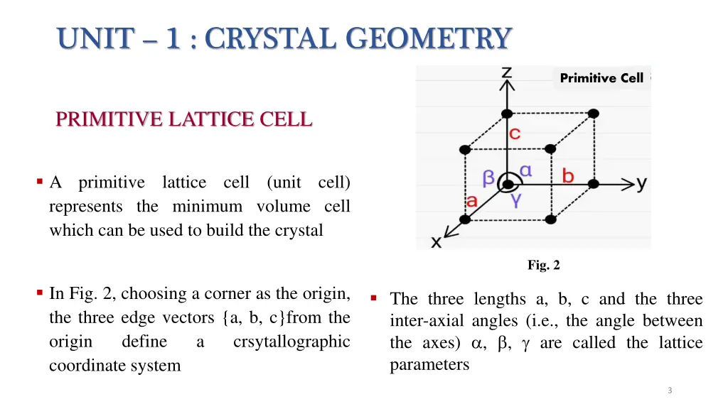 unit 1 crystal geometry 1