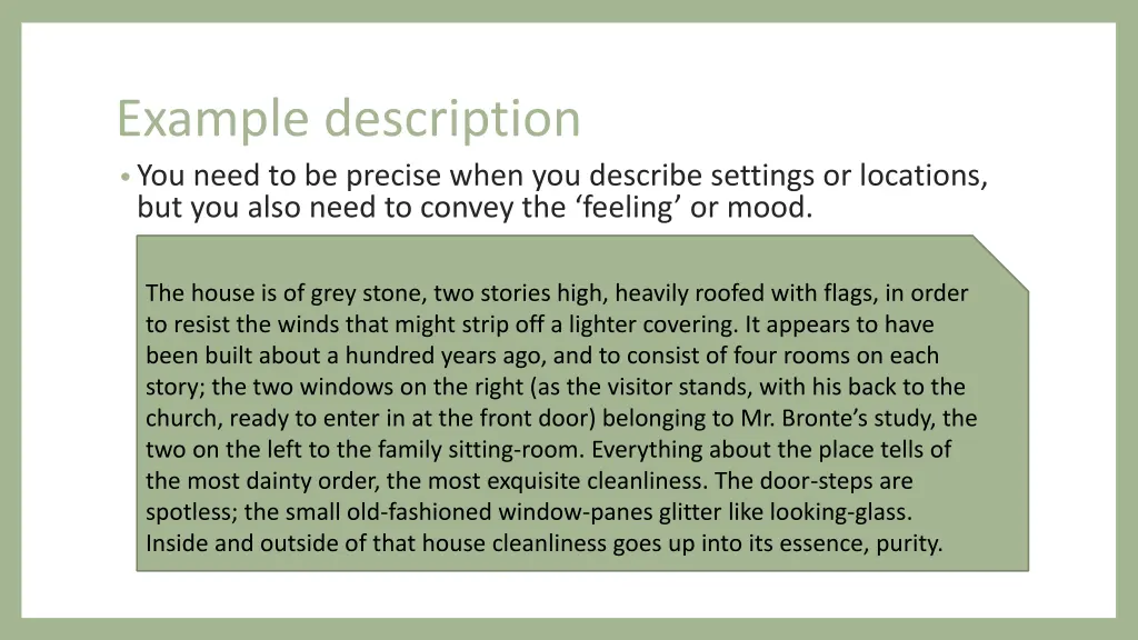 example description you need to be precise when