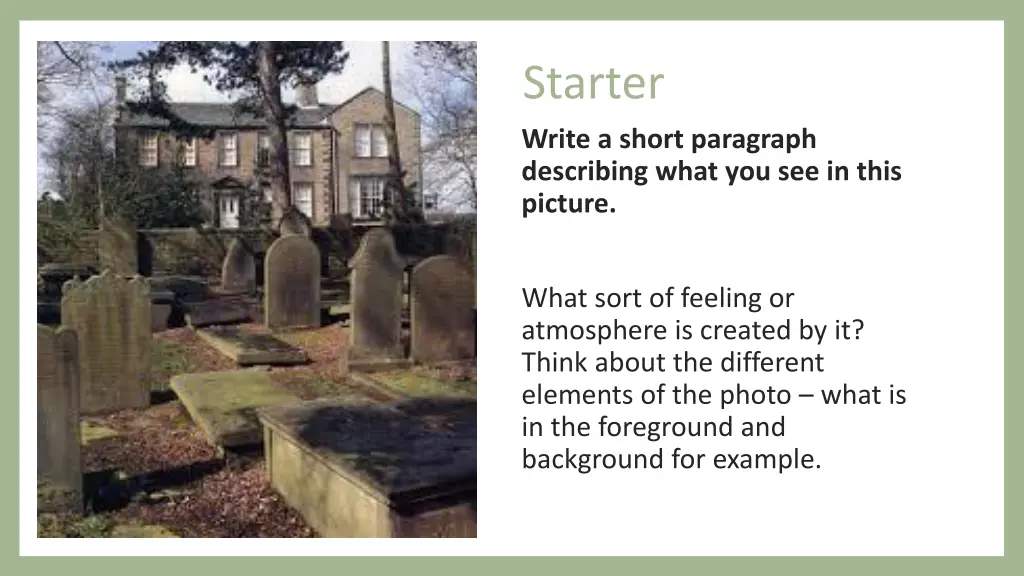 starter write a short paragraph describing what