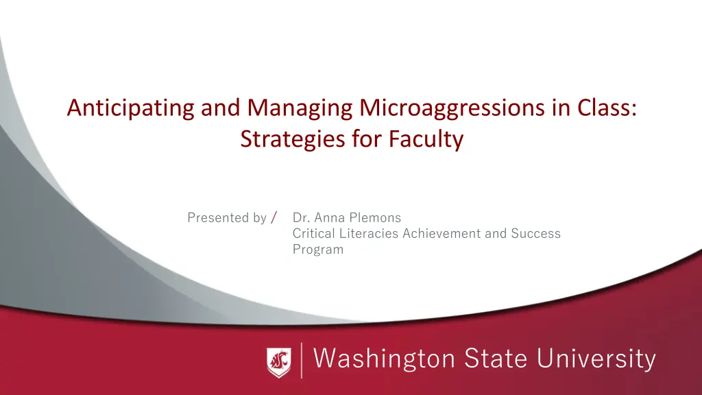 anticipating and managing microaggressions