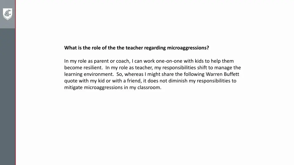 what is the role of the the teacher regarding