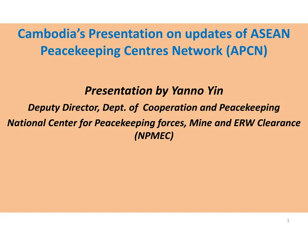 cambodia s presentation on updates of asean