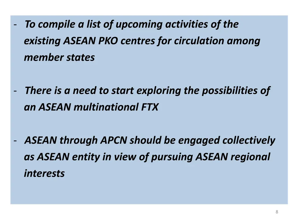 to compile a list of upcoming activities