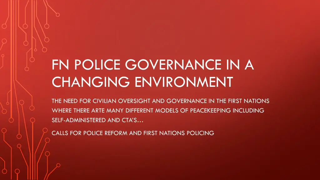 fn police governance in a changing environment